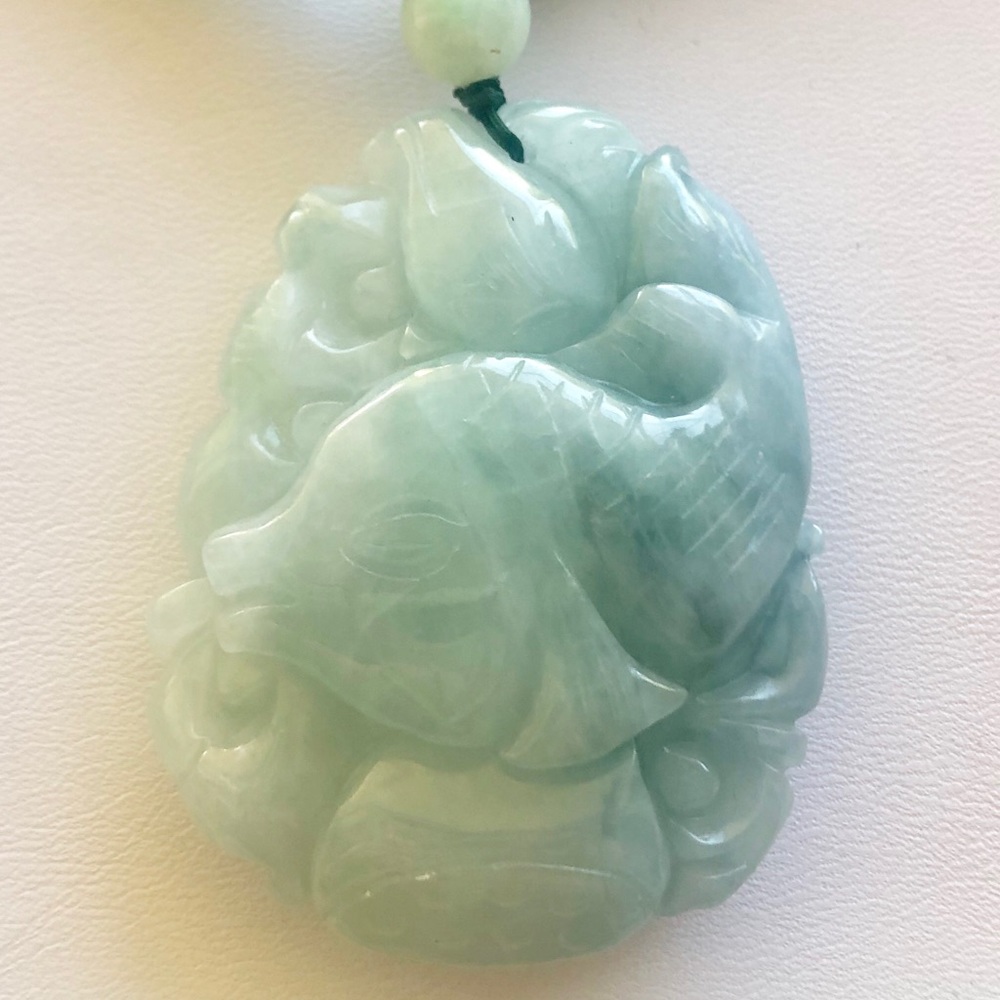 Natural Jade Koi necklace